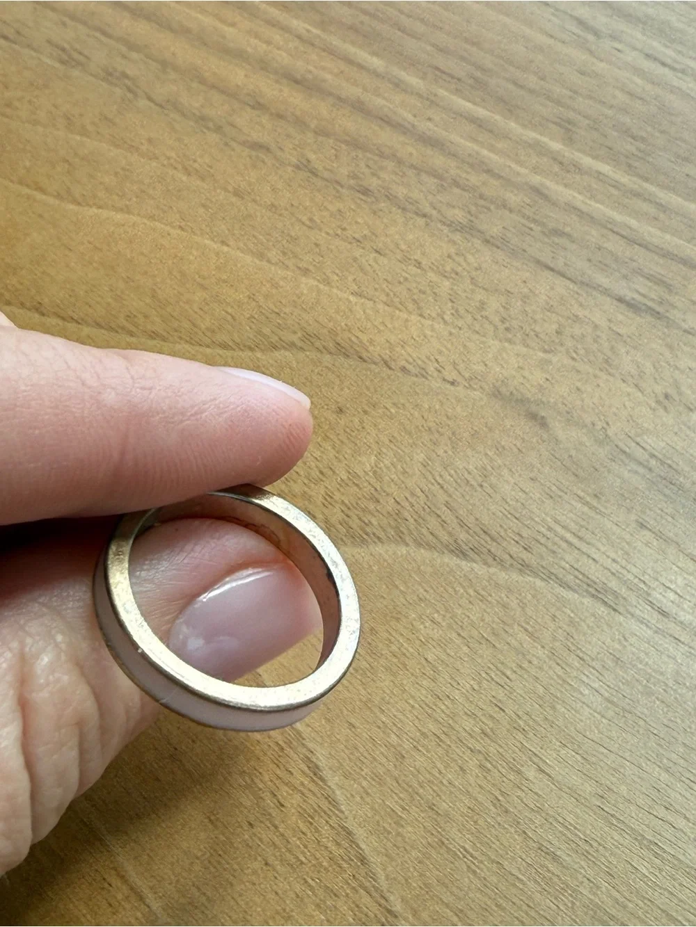 Minimalist Cream pink Band Ring for Women